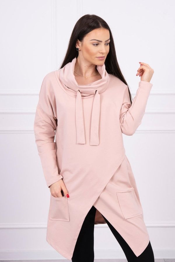 Kesi Tunic with clutch front dark Oversize powder pink