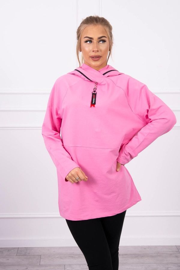 Kesi Tunic with zipper on hood Oversize light pink