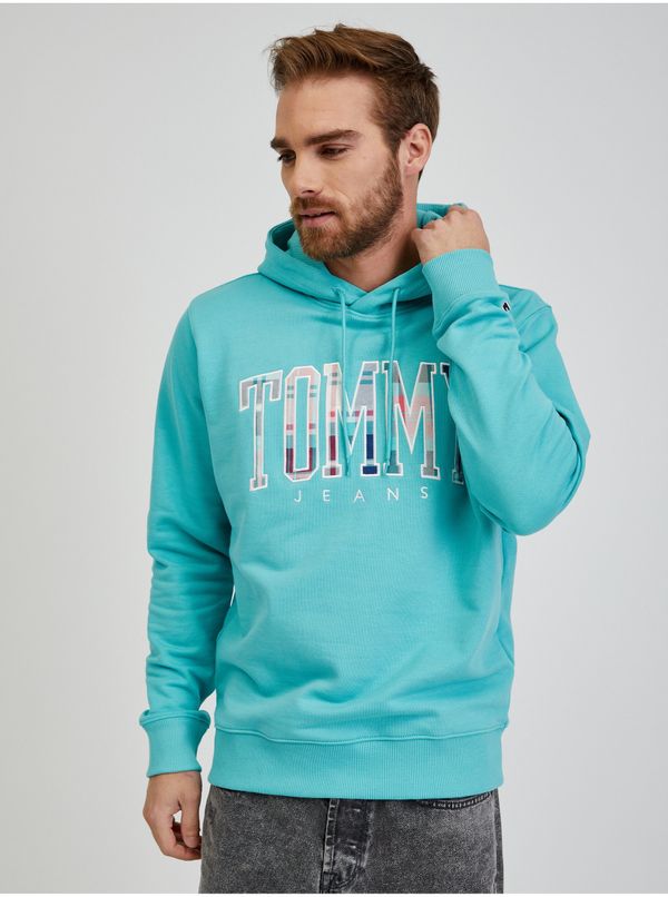 Tommy Hilfiger Turquoise Mens Hoodie Tommy Jeans - Men