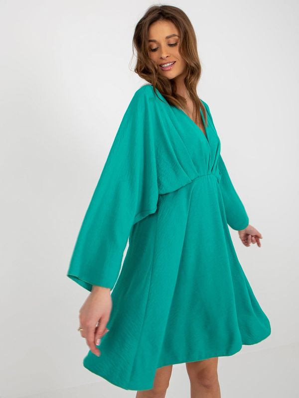 Fashionhunters Turquoise V-neck dress by Zayna