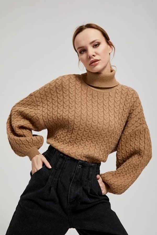 Moodo Turtleneck sweater with puff sleeves