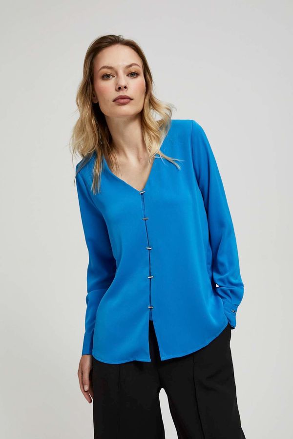 Moodo V-neck shirt with soft buttons