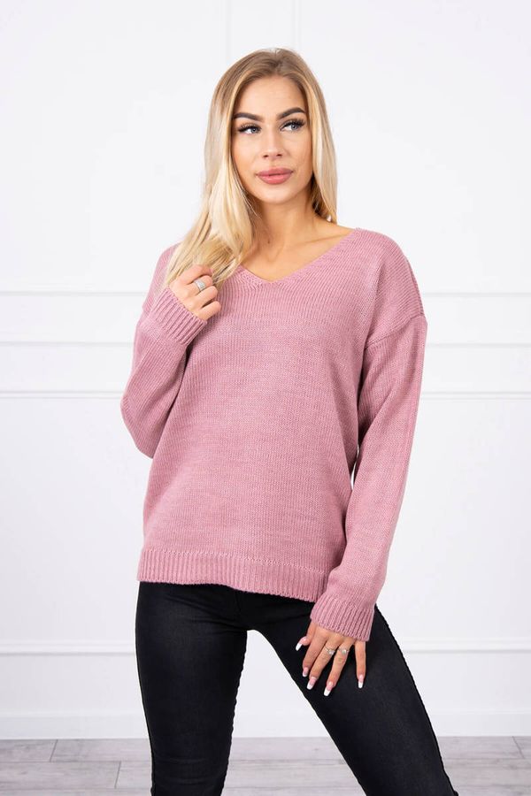 Kesi V-neck sweater dark pink