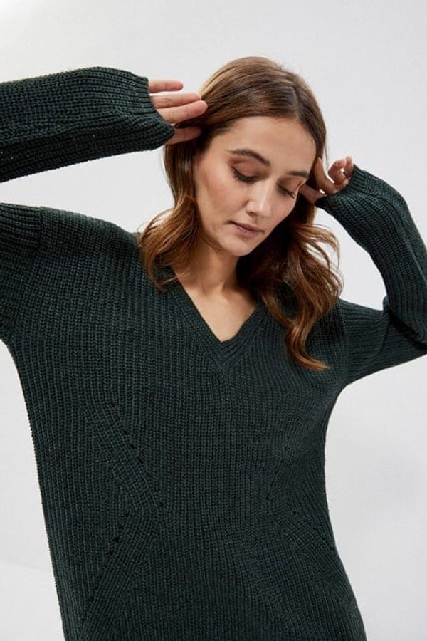 Moodo V-neck sweater - green