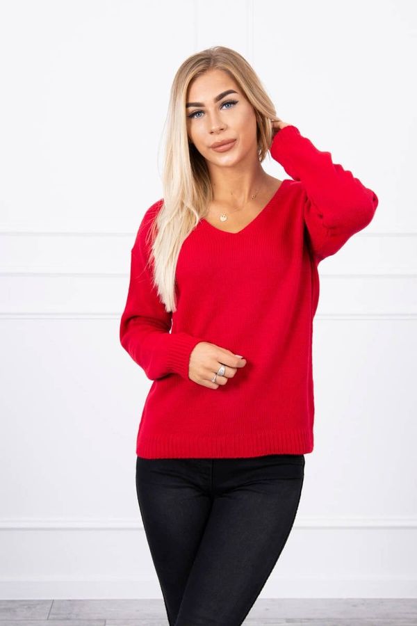Kesi V-neck sweater red
