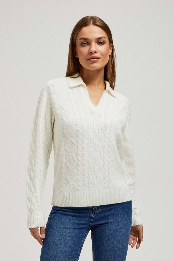 Moodo V-neck sweater with collar