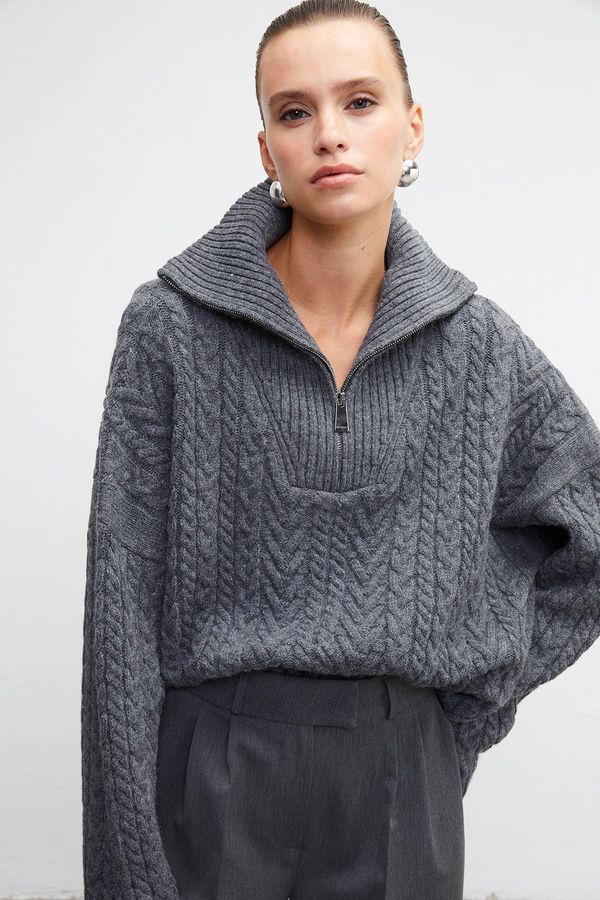 VATKALI VATKALI Turtleneck zipper knit sweater
