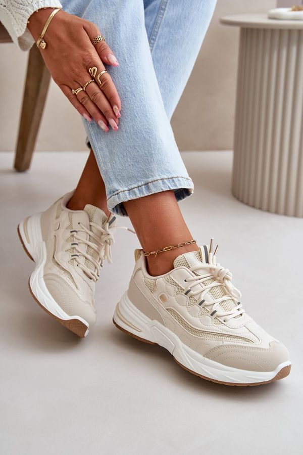 Kesi Verilisse sports sneakers made of eco-leather beige