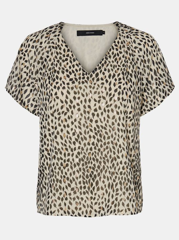 Vero Moda VERO MODA Penny Beige Patterned Blouse