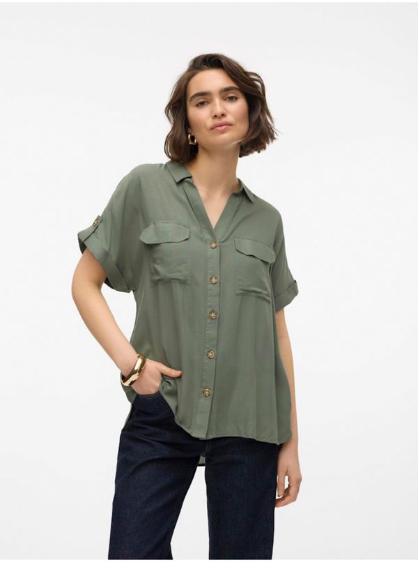 Vero Moda Vero Women's Green Shirt Moda Bumpy - Women