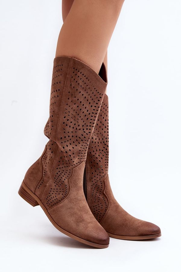 VINCEZA VINCEZA Brown Lace-up Half-calf Boots Kleorelia