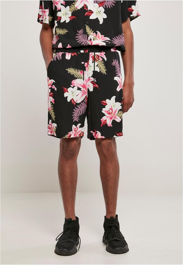 Urban Classics Viscose AOP Resort Shorts darkjungle