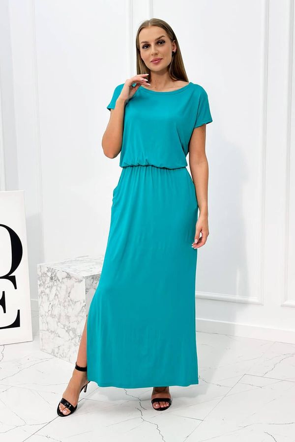 Kesi Viscose dress with pockets turquoise