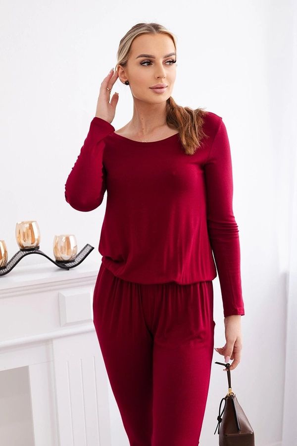 Kesi Viscose waist-length jumpsuit burgundy