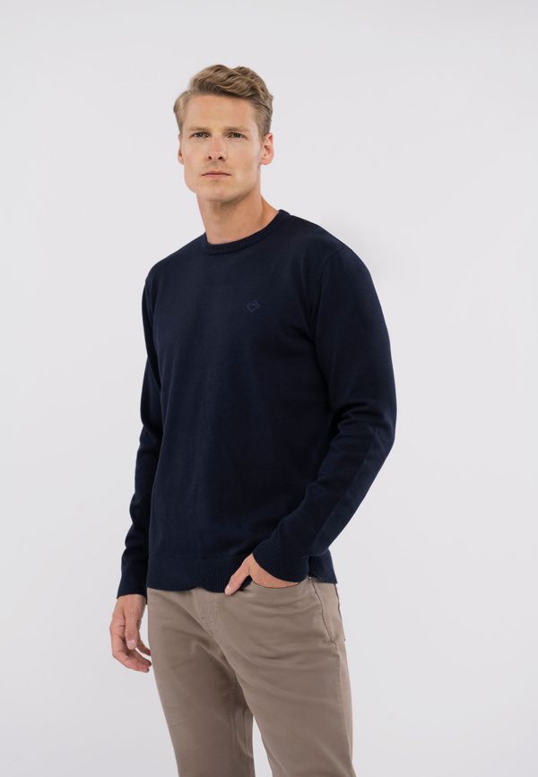 Volcano Volcano Man's Sweater S-Rado Navy Blue