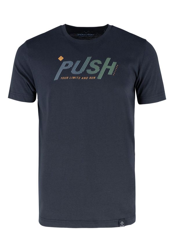 Volcano Volcano Man's T-shirt T-Push M02029-S23 Navy Blue