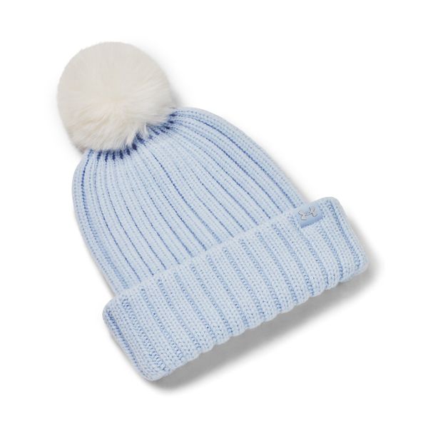 Under Armour W Halftime Pom Beanie-BLU