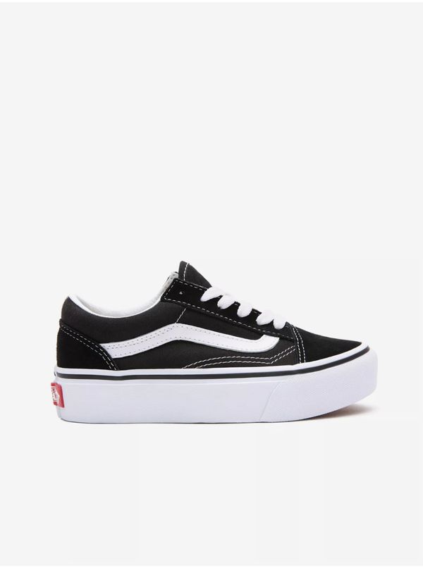 Vans White and Black Boys Suede Shoes VANS Old Skool Platfor - unisex