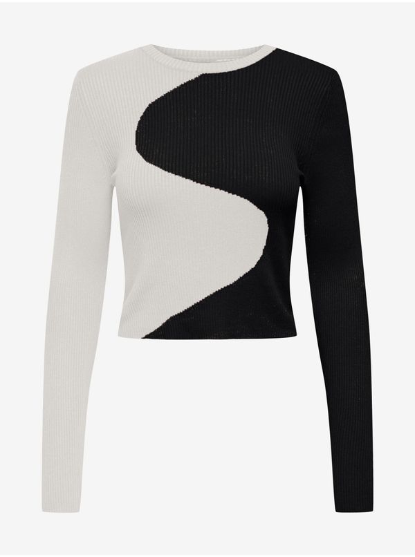 Only White and Black Womens Patterned Sweater ONLY Polly - Women
