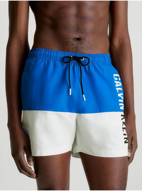 Calvin Klein White and Blue Men's Swimsuit Calvin Klein Underwear - Men's