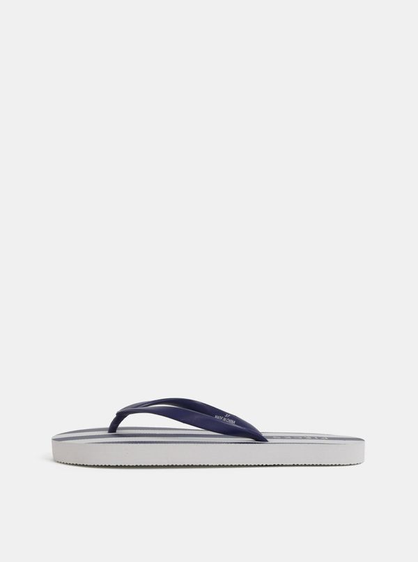 Pieces White and Blue Striped Flip-Flops Pieces Blair - Women