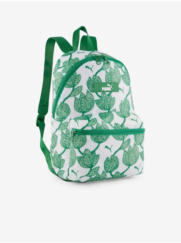 Puma White and Green Women's Patterned Backpack Puma Core Pop Backpack - Women