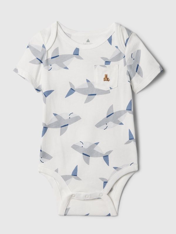 GAP White boys' bodysuit with GAP Brannan print