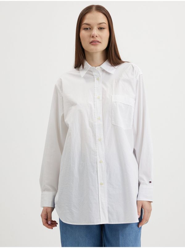 Tommy Hilfiger White Ladies Oversize Shirt Tommy Hilfiger - Women