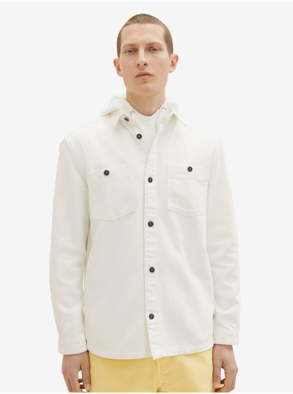 Tom Tailor White Mens Denim Outerwear Tom Tailor - Men