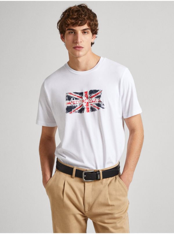 Pepe Jeans White Men's Pepe Jeans T-Shirt - Men's