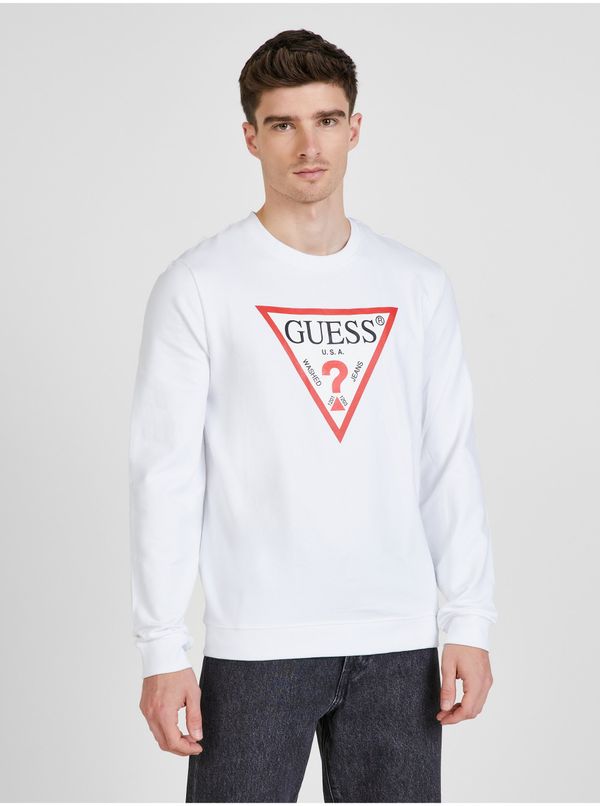 Guess White Mens Sweatshirt Guess - Men