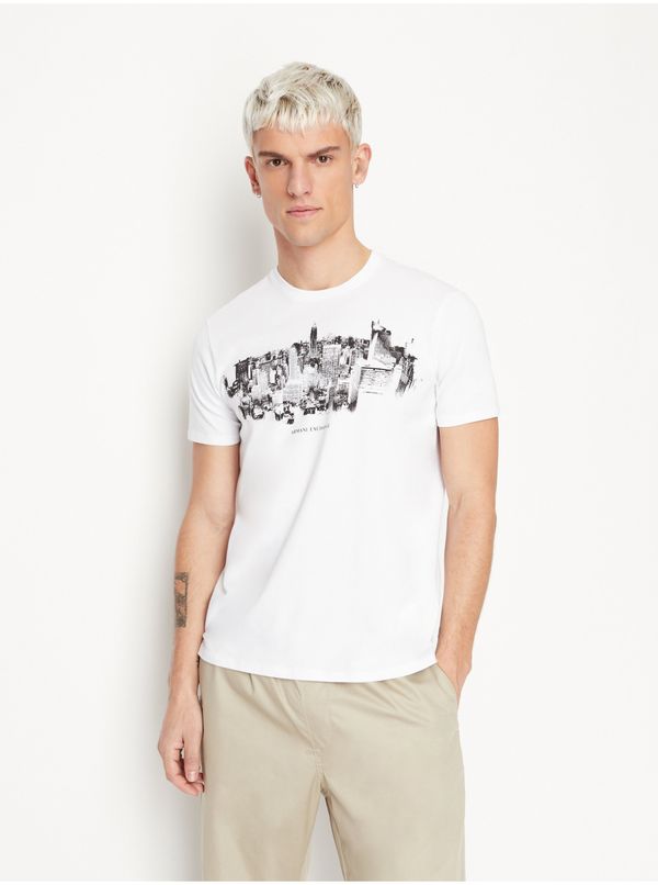 Armani White Mens T-Shirt Armani Exchange - Men