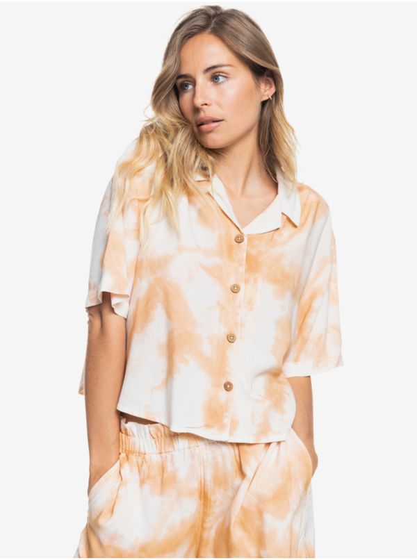 Roxy White-Orange Women's Batik Shirt Roxy Paper Day - Women