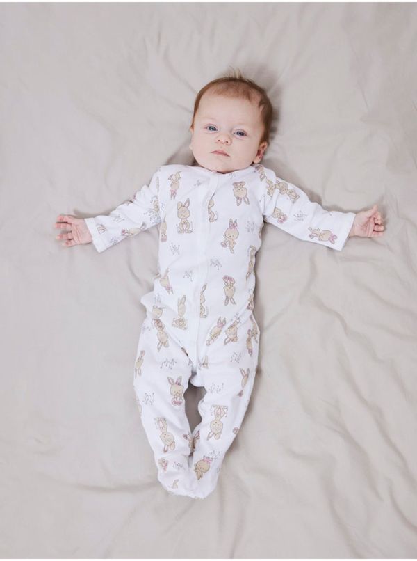 name it White Patterned Jumpsuit Name It Night Suit - Girls