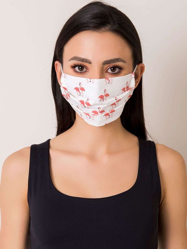 Fashionhunters White protective mask with flamingos