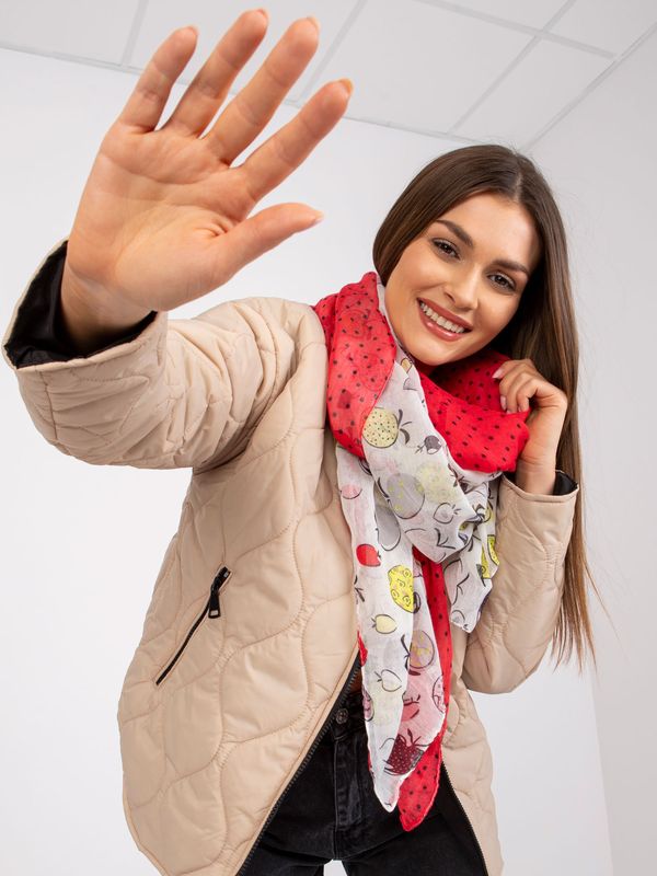 Fashionhunters White-red scarf with print