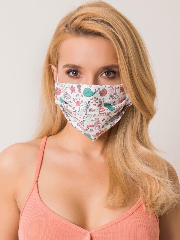 Fashionhunters White reusable mask with print