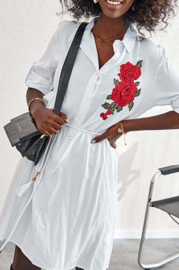 FASARDI White shirt dress with belt