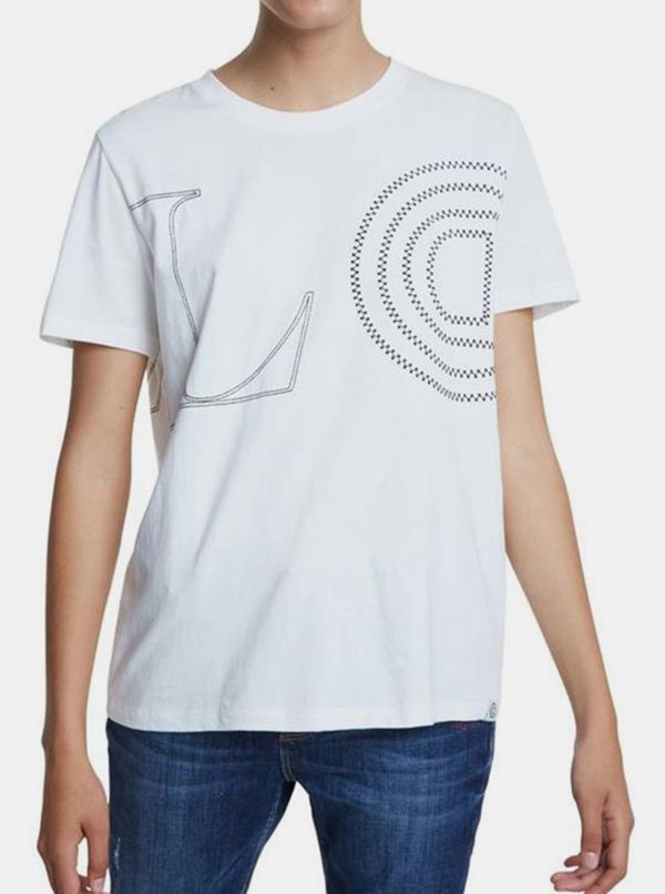 DESIGUAL White T-shirt Desigual TS Paris