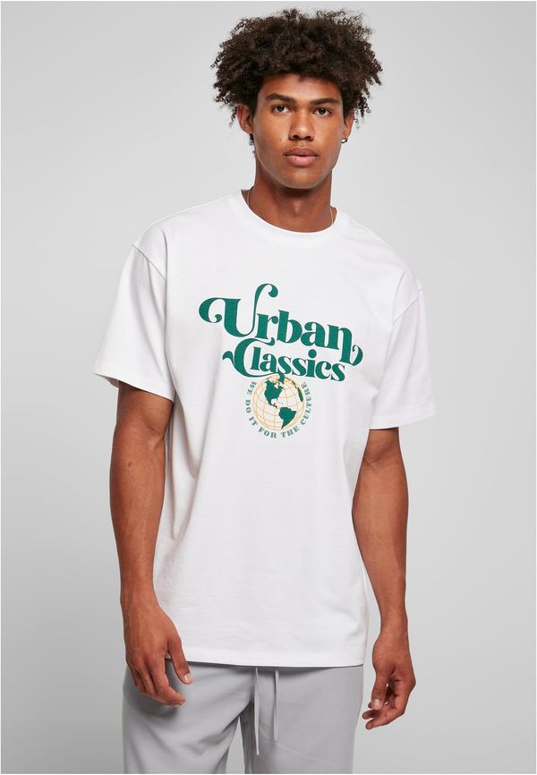 Urban Classics White T-shirt with Bio Globe logo