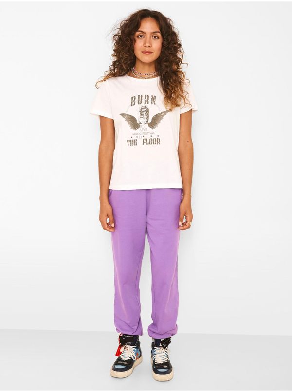 Noisy May White T-shirt with print Noisy May Nate - Women