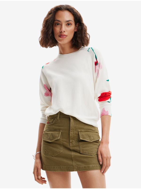 DESIGUAL White women's floral sweater Desigual Demis - Women