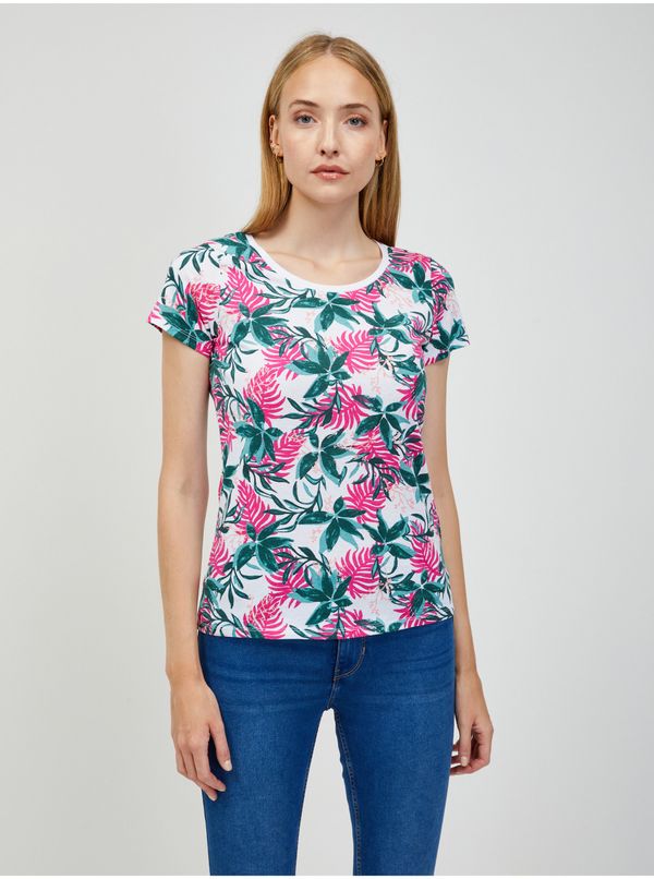 Orsay White women's floral T-shirt ORSAY