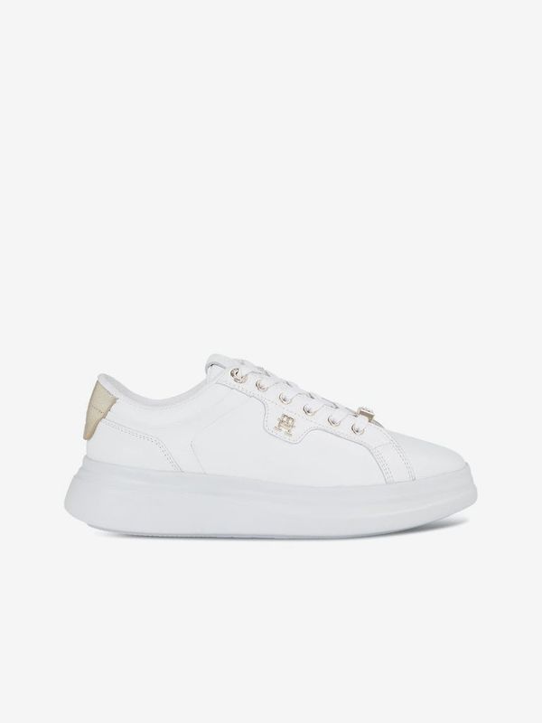 Tommy Hilfiger White Women's Leather Sneakers Tommy Hilfiger Pointy Court Sneaker Hardware