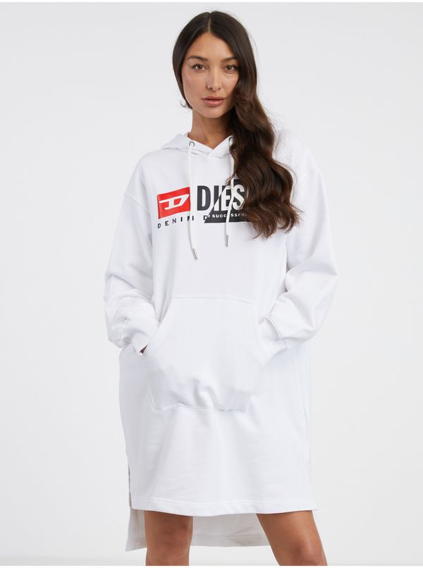 Diesel White women's sweatshirt dress Diesel Ilse - Women