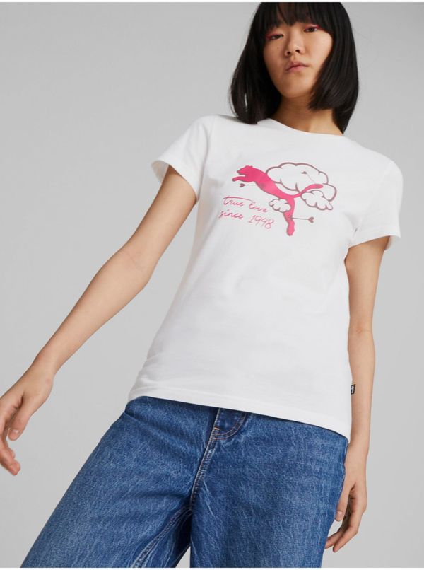 Puma White women's T-shirt Puma Graphics Valentine - Women's
