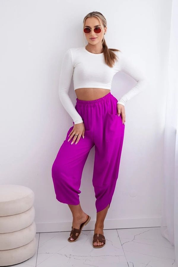 Kesi Wide-leg trousers with pockets - dark purple