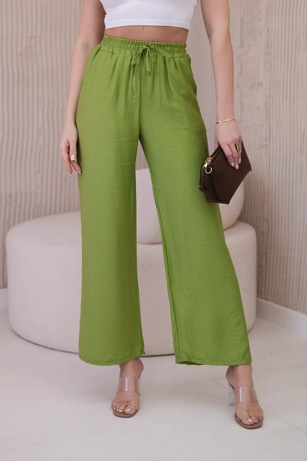 Kesi Wide viscose trousers olive