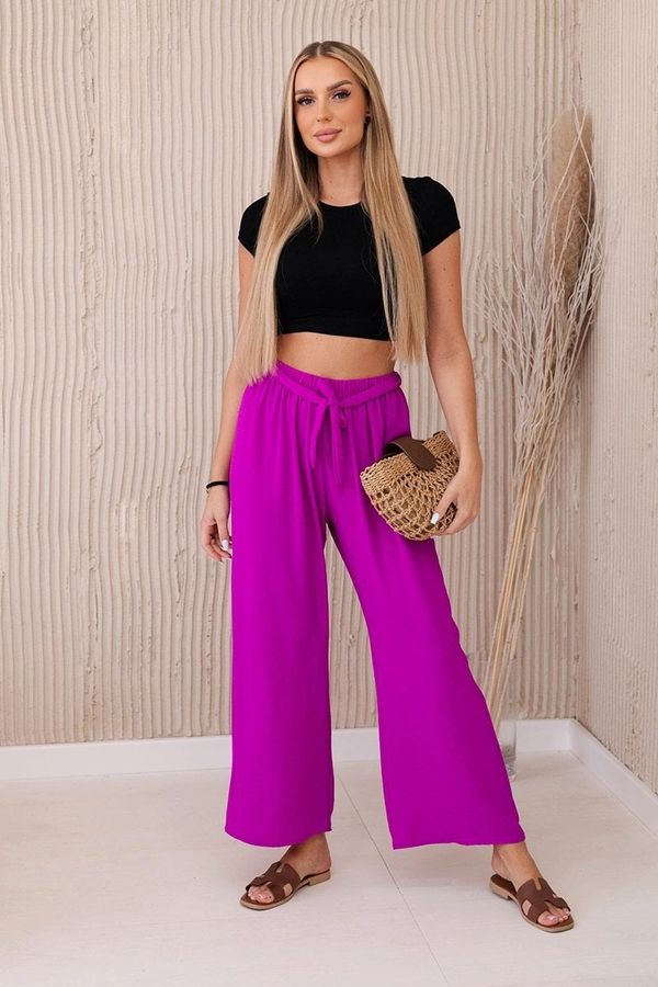 Kesi Wide-waisted trousers in dark purple colour