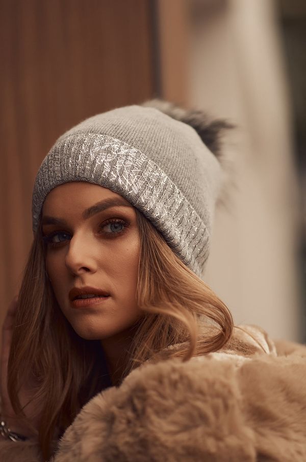 FASARDI Winter cap with glossy trim, dark gray